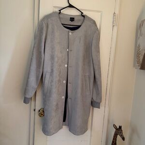 Gorgeous silver suede coat!